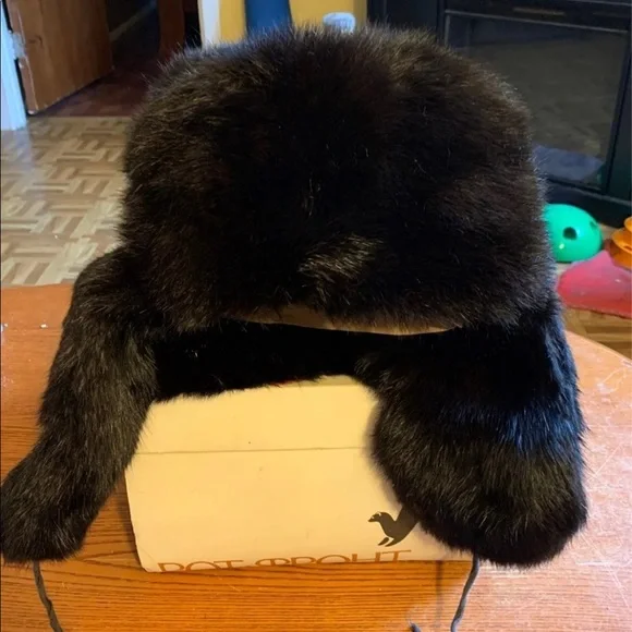 Vintage Russian Genuine Muskrat Hat il_fullxfull.7036526546_52dc.jpg main image 3